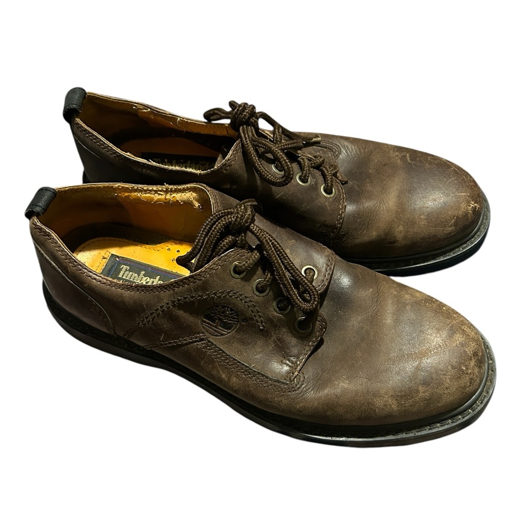 Timberland Shoes Men's 9.5 Brown Genuine Leather M Lace-Up Casual Dress